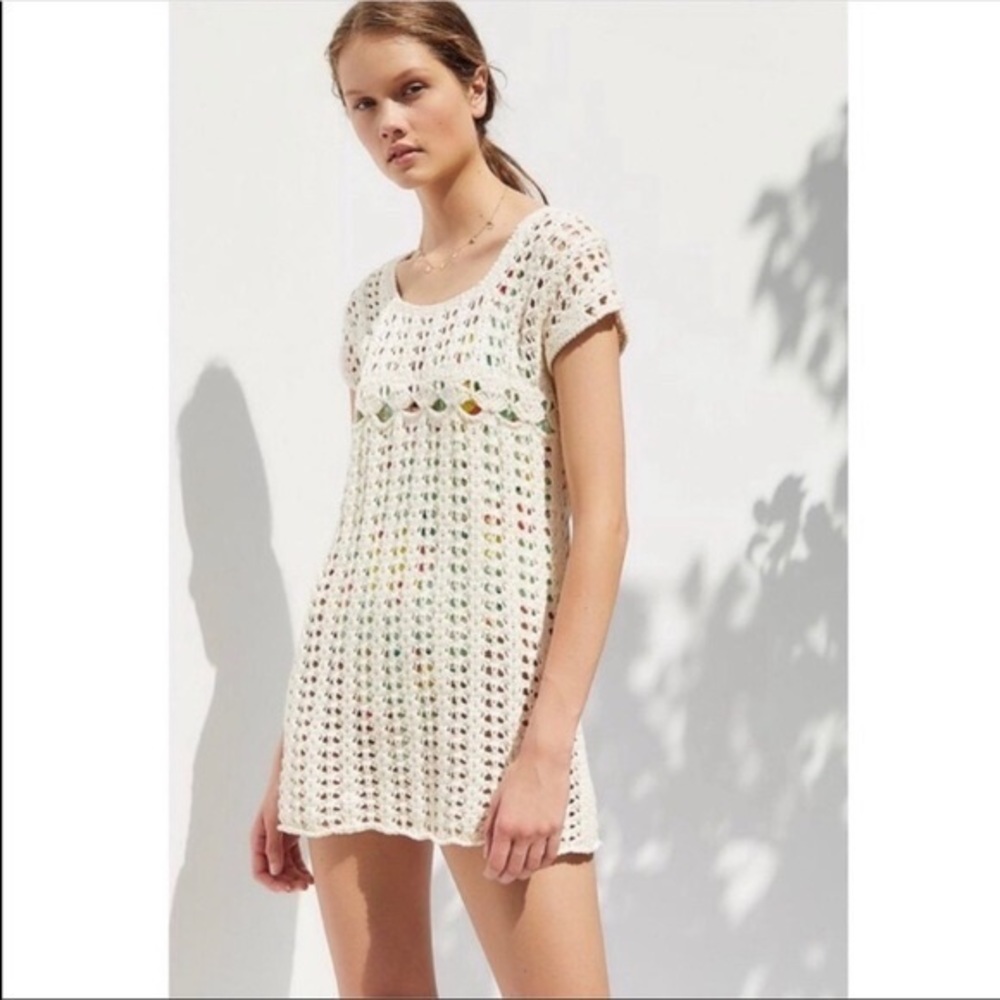 UO peek-a-boo crochet mini dress *never been worn*